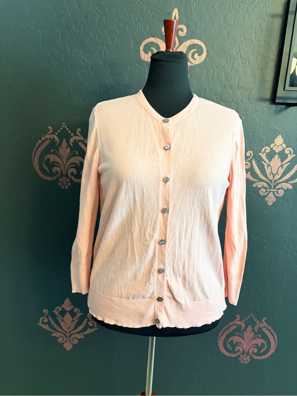 Ann Taylor Light Pink Button-Front Cardigan